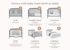 Grey (026) 3-Hanover 6-in-1 Convertible Baby Crib