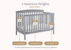 Grey (026) 5-Hanover 6-in-1 Convertible Baby Crib