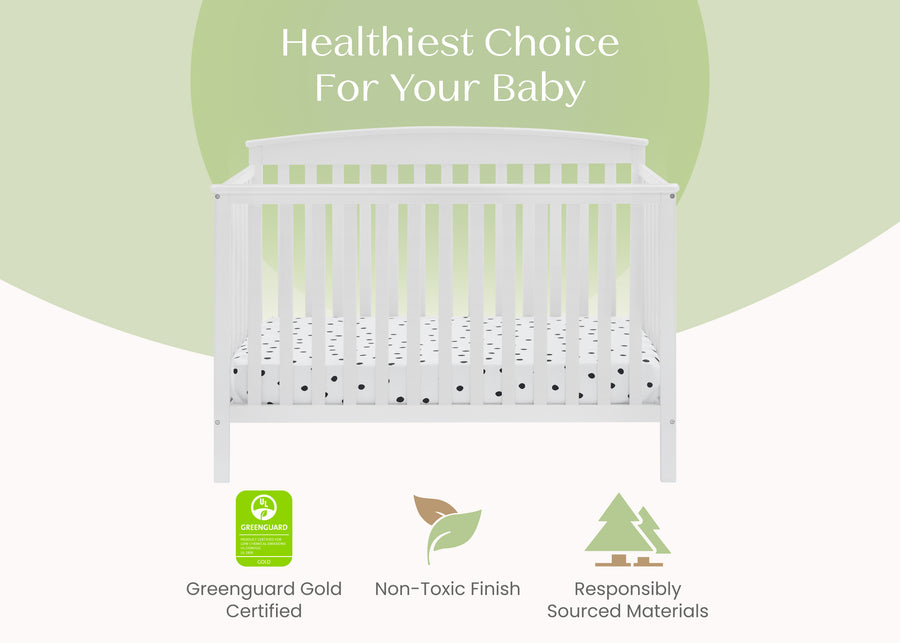 Bianca White (130) 21-Hanover 6-in-1 Convertible Baby Crib