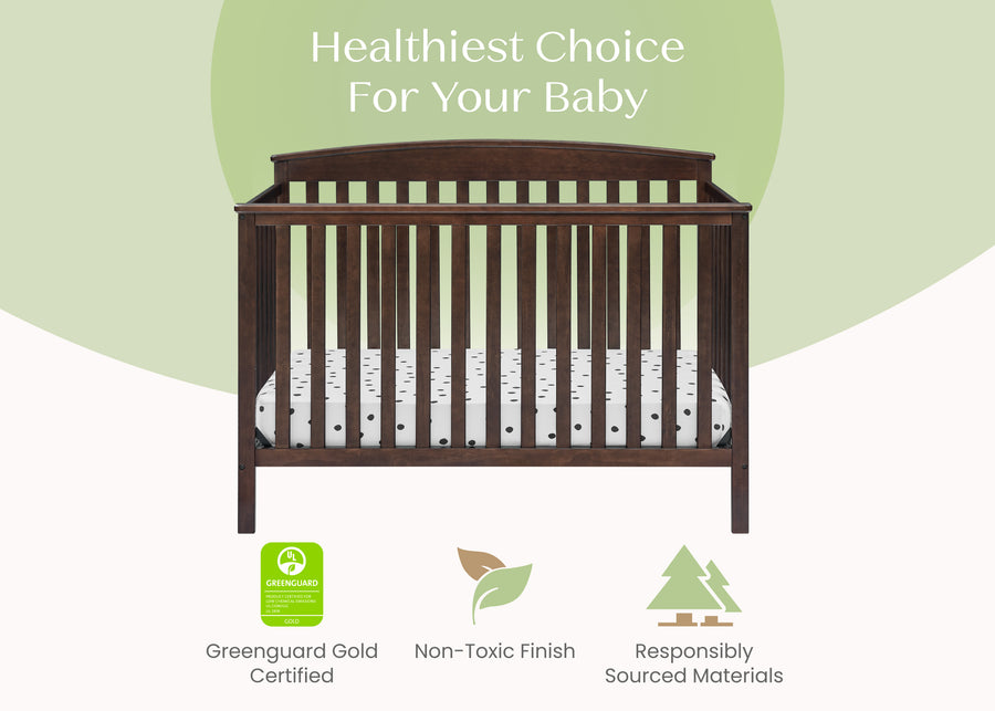 Walnut Espresso (1324) 38-Hanover 6-in-1 Convertible Baby Crib