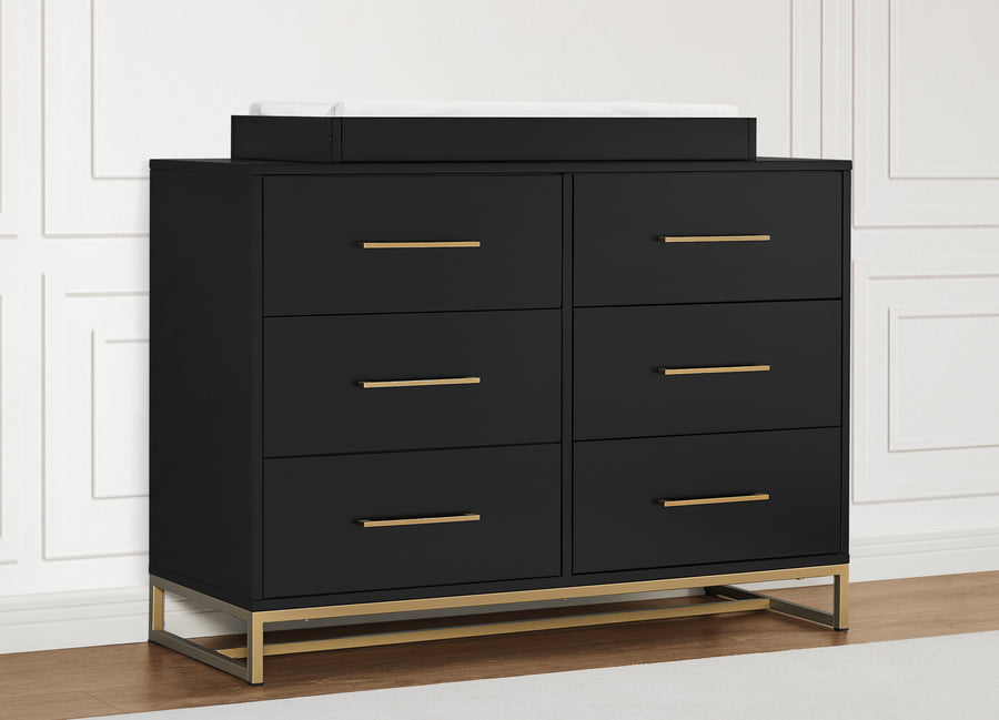 Ebony with Melted Bronze (1500) 15-Jade 6 Drawer Dresser with Interlocking Drawers