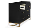 Ebony with Melted Bronze (1500) 23-Jade 6 Drawer Dresser with Interlocking Drawers