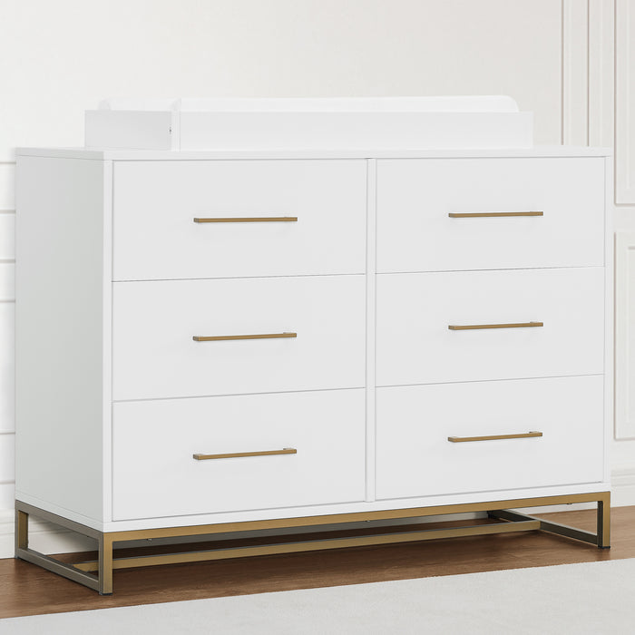 W149060 186 Jade 6dr dresser bianca white wmelted bronze lifestyle 102 0-Jade 6 Drawer Dresser with Interlocking Drawers