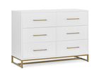 Bianca White with Melted Bronze (186) 7-Jade 6 Drawer Dresser with Interlocking Drawers