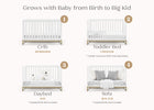 Bianca White with Melted Bronze (186) 3-Jade 4-in-1 Convertible Crib