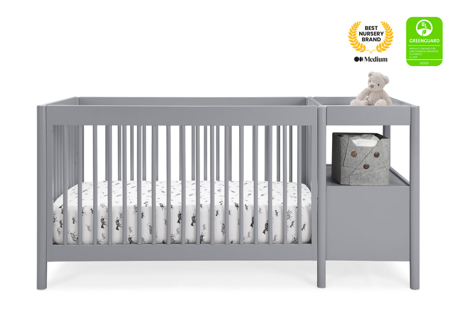 Grey (026) 2-Zoe 5-in-1 Convertible Crib and Changer