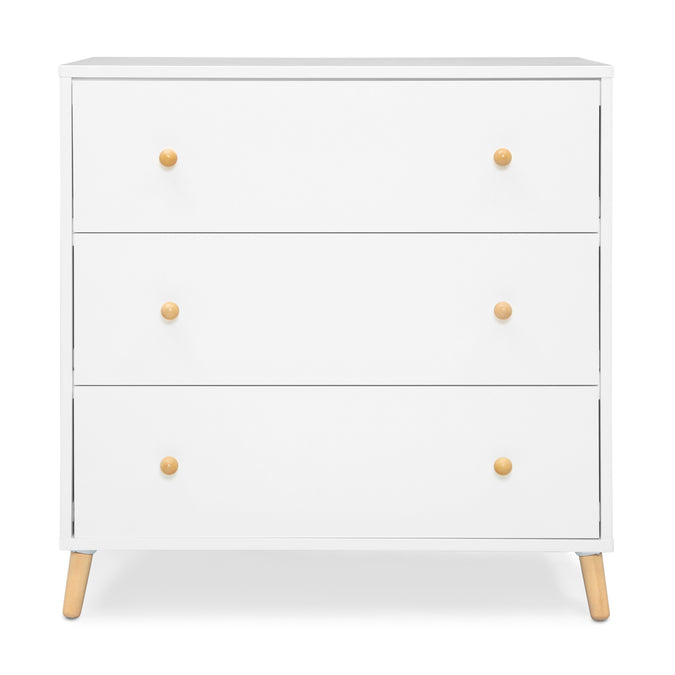 DCB:Bianca White with Natural (123) 15-Essex 3 Drawer Dresser with Interlocking Drawers