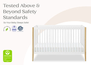 Bianca White with Natural (123) 59-Casey 6-in-1 Convertible Crib