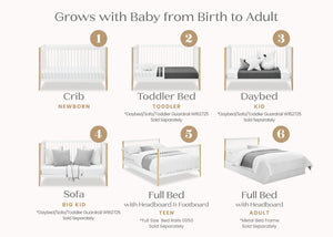 Bianca White with Natural (123) 54-Casey 6-in-1 Convertible Crib