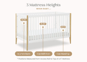Bianca White with Natural (123) 56-Casey 6-in-1 Convertible Crib
