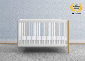 Bianca White with Natural (123) 53-Casey 6-in-1 Convertible Crib