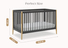 Charcoal Grey with Natural (1410) 7-Casey 6-in-1 Convertible Crib