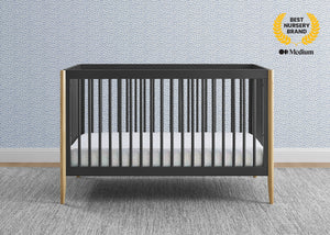 Charcoal Grey with Natural (1410) 5-Casey 6-in-1 Convertible Crib