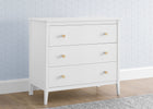 Bianca White with Natural (123) 1-Casey 3 Drawer Dresser with Interlocking Drawers
