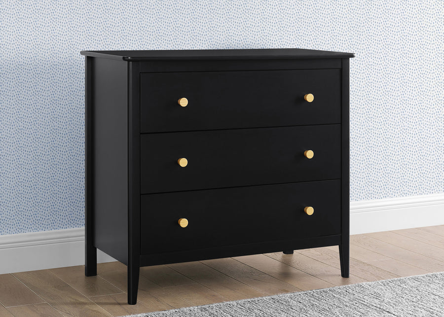 Ebony with Natural (1482) 7-Casey 3 Drawer Dresser with Interlocking Drawers