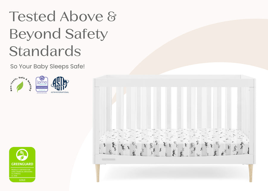 Bianca White with Natural (123) 24-Austin Acrylic 4-in-1 Convertible Crib