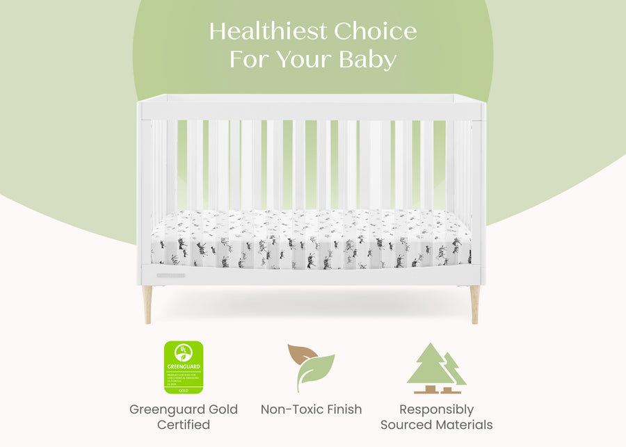 Bianca White with Natural (123) 20-Austin Acrylic 4-in-1 Convertible Crib