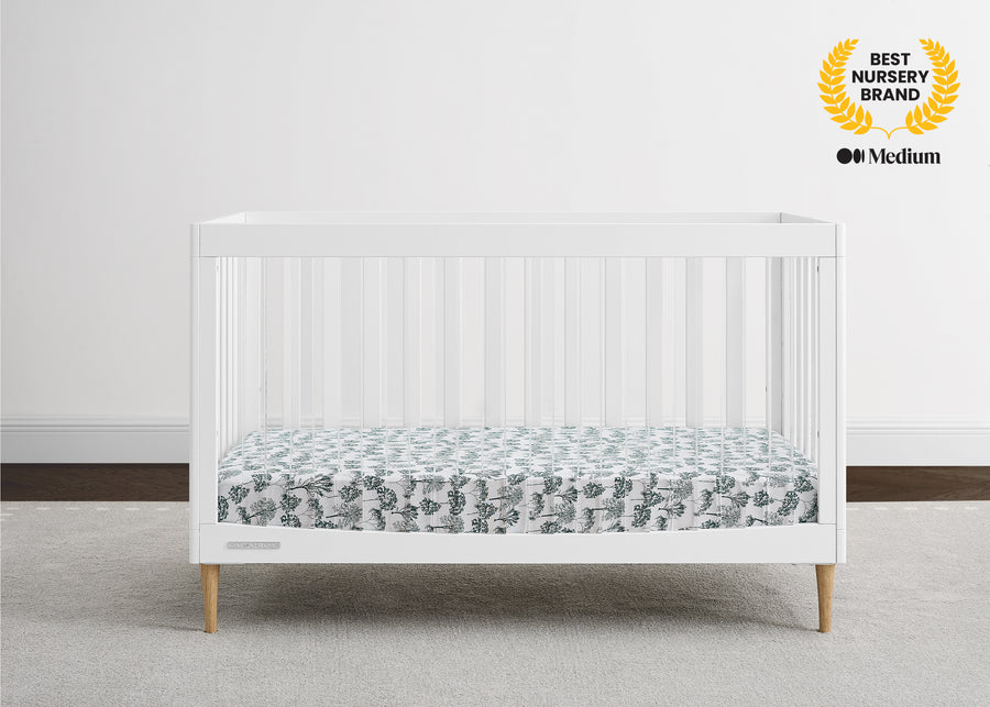 Bianca White with Natural (123) 18-Austin Acrylic 4-in-1 Convertible Crib