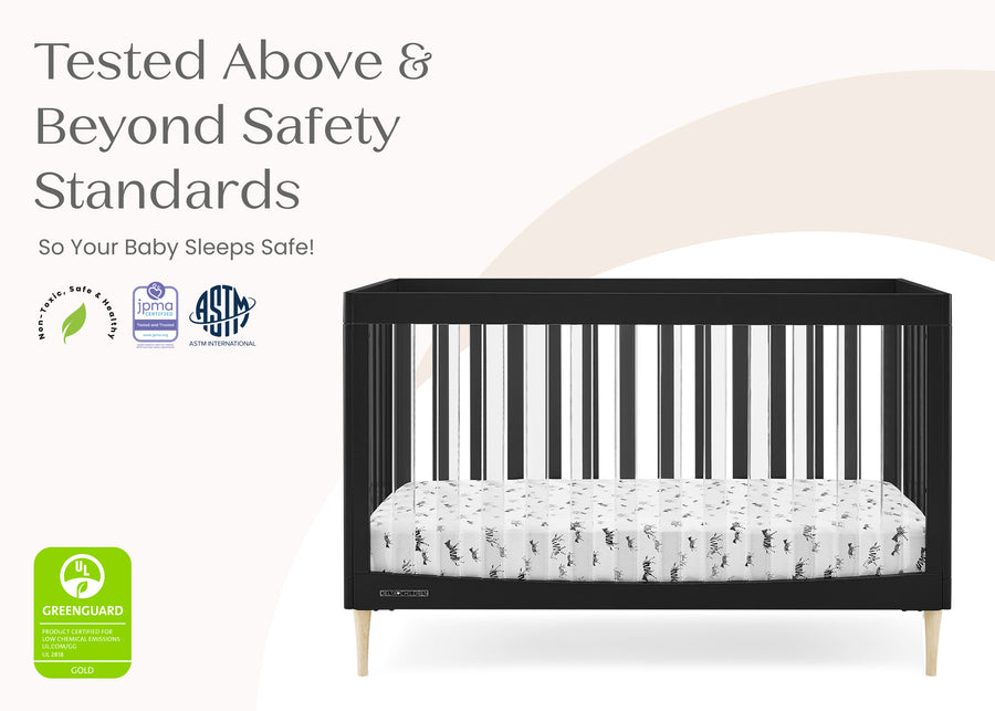 Midnight Grey with Natural (1372) 8-Austin Acrylic 4-in-1 Convertible Crib