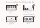 Midnight Grey with Natural (1372) 3-Austin Acrylic 4-in-1 Convertible Crib