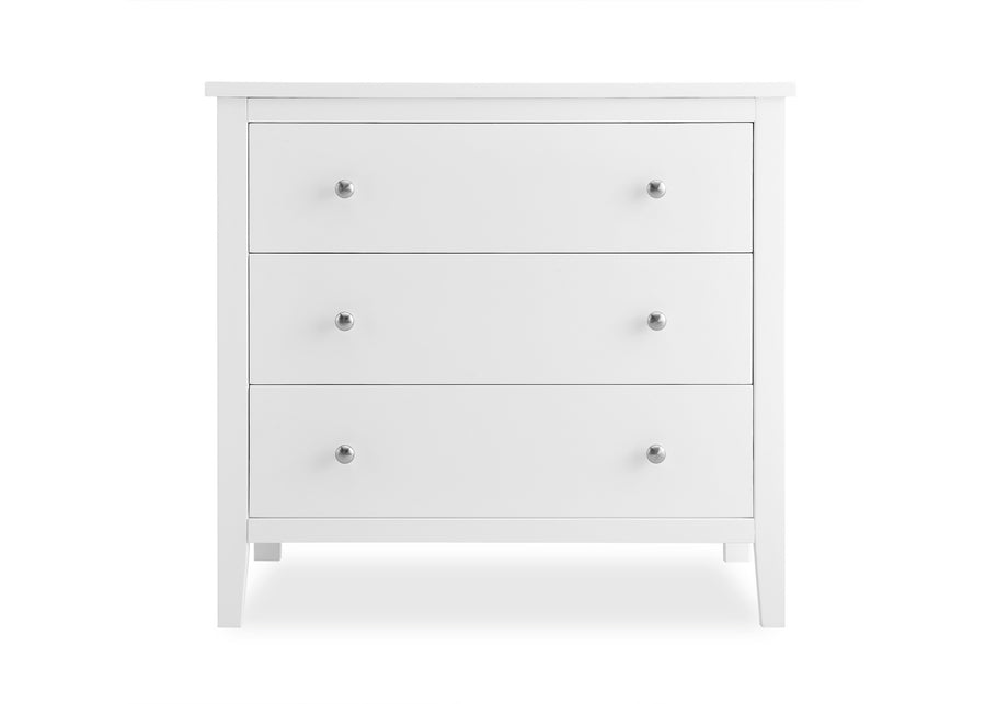 Bianca White (130) 3-Campbell 3 Drawer Dresser with Interlocking Drawers