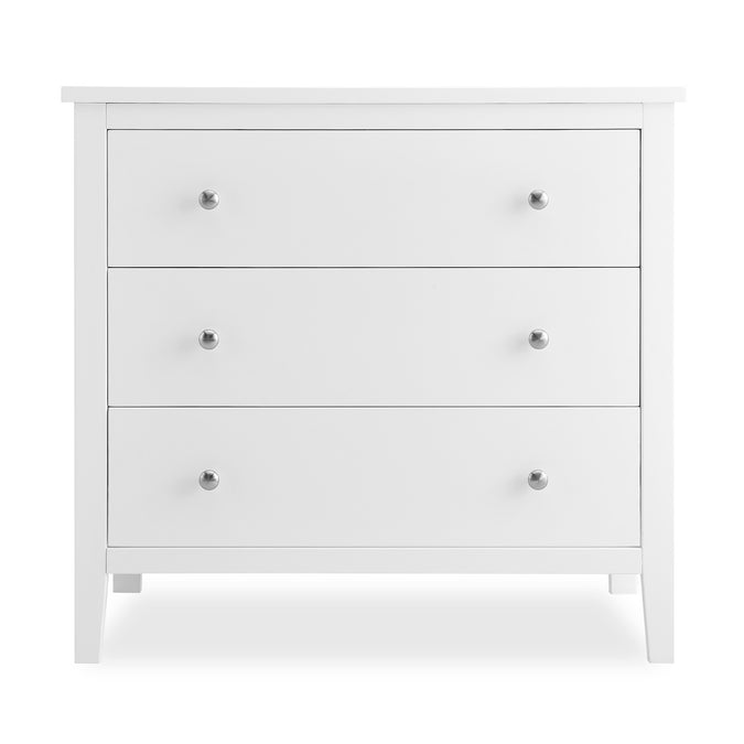 DCB: Bianca White (130) 7-Campbell 3 Drawer Dresser with Interlocking Drawers