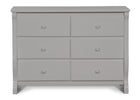 Grey (026) 4-Canton / Eclipse 6 Drawer Dresser with Interlocking Drawers
