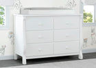 White (100) 8-Canton / Eclipse 6 Drawer Dresser with Interlocking Drawers