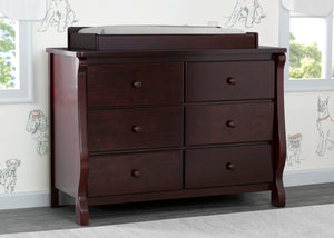 Espresso Cherry (205) 3-Canton / Eclipse 6 Drawer Dresser with Interlocking Drawers