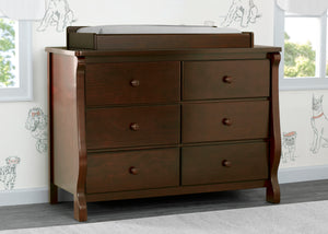 Black Cherry Espresso (607) 11-Canton / Eclipse 6 Drawer Dresser with Interlocking Drawers
