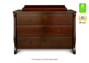 Black Cherry Espresso (607) 10-Canton / Eclipse 6 Drawer Dresser with Interlocking Drawers