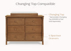 Chestnut (836) 27-Canton / Eclipse 6 Drawer Dresser with Interlocking Drawers