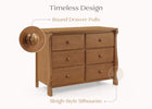 Chestnut (836) 31-Canton / Eclipse 6 Drawer Dresser with Interlocking Drawers