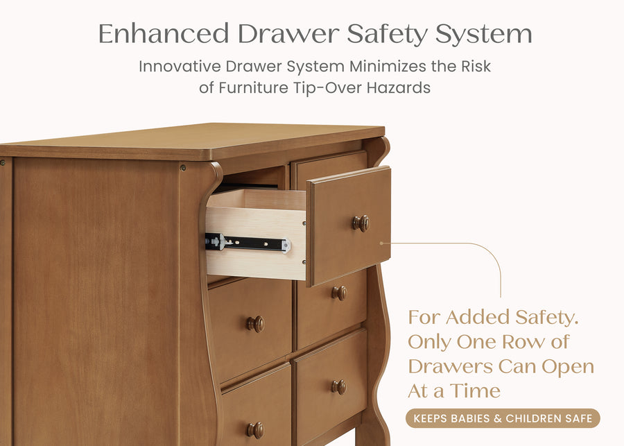Chestnut (836) 29-Canton / Eclipse 6 Drawer Dresser with Interlocking Drawers
