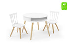 Bianca White with Natural (123) 8-Hudson Storage Table & 2-Piece Chair Set