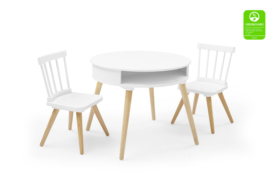 Bianca White with Natural (123) 8-Hudson Storage Table & 2-Piece Chair Set