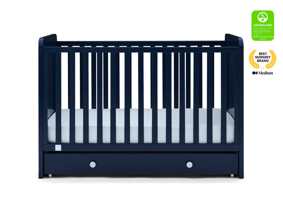 Navy with Light Blue (1476) 26-babyGap Graham 4-in-1 Convertible Crib with Storage Drawer