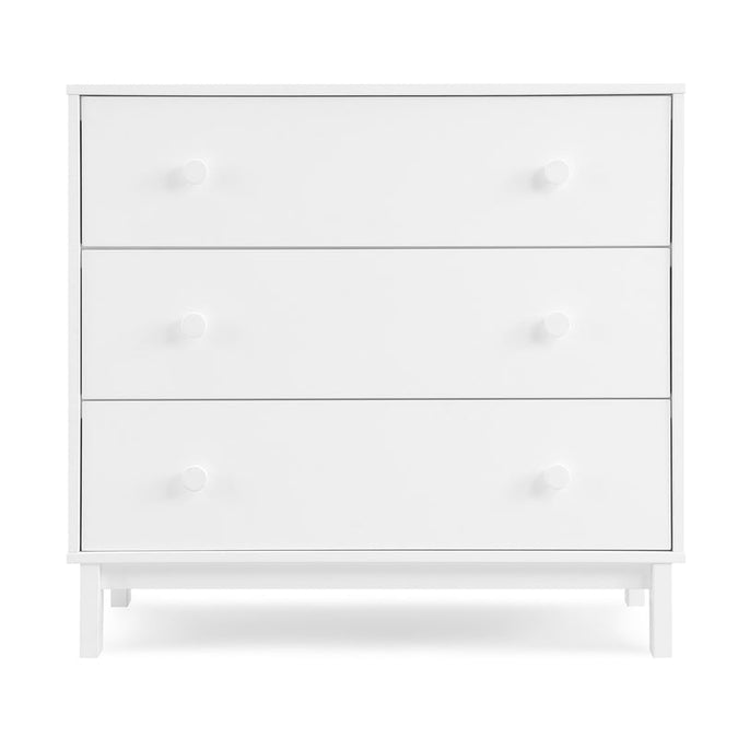 White dresser with three drawers on a white background 14-babyGap Legacy 3 Drawer Dresser with Interlocking Drawers
