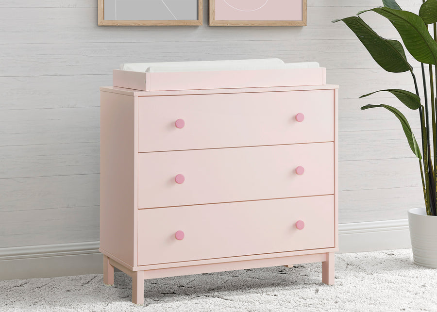 Blush Pink with Dark Pink (1480) 2-babyGap Legacy 3 Drawer Dresser