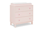 Pink dresser with changing table top on a white background 22-babyGap Legacy 3 Drawer Dresser with Interlocking Drawers