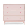 Pink dresser with polka dot accents on a white background 25-babyGap Legacy 3 Drawer Dresser with Interlocking Drawers