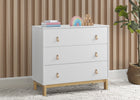 Bianca White with Natural (123) 1-babyGap Legacy 3 Drawer Dresser with Leather Pulls