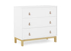 Bianca White with Natural (123) 2-babyGap Legacy 3 Drawer Dresser with Leather Pulls