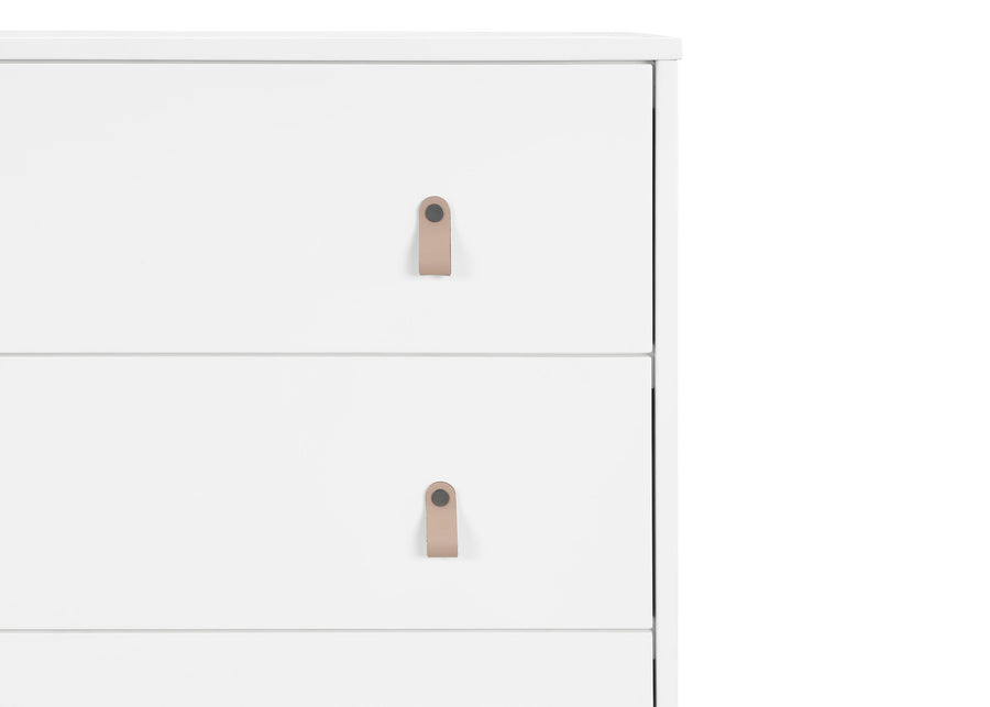 Bianca White with Natural (123) 5-babyGap Legacy 3 Drawer Dresser with Leather Pulls