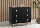 Ebony with Natural (1482) 7-babyGap Legacy 3 Drawer Dresser with Leather Pulls