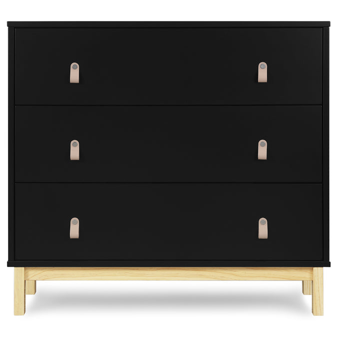 DCB: Ebony with Natural (1482) 15-babyGap Legacy 3 Drawer Dresser with Leather Pulls