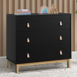 Ebony with Natural (1482) 27-babyGap Legacy 3 Drawer Dresser with Leather Pulls
