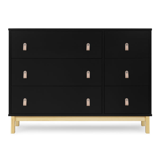 DCB: Ebony with Natural (1482) 25-babyGap Legacy 6 Drawer Dresser with Leather Pulls and Interlocking Drawers