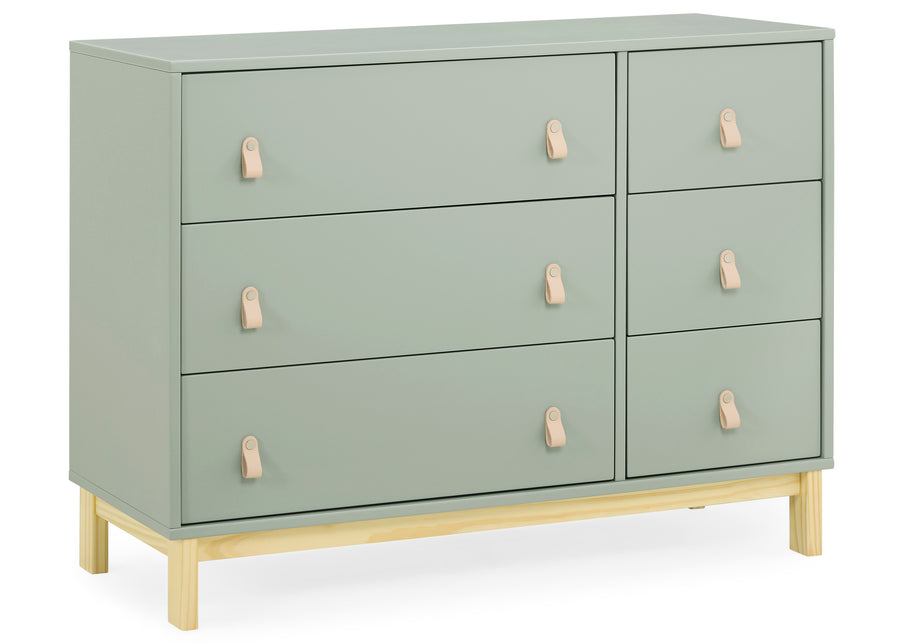 Sage Green with Natural (377) 6-babyGap Legacy 6 Drawer Dresser with Leather Pulls and Interlocking Drawers