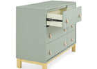 Sage Green with Natural (377) 4-babyGap Legacy 6 Drawer Dresser with Leather Pulls and Interlocking Drawers